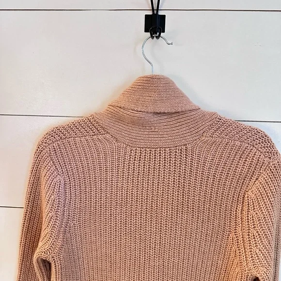 ATM S tan cable knit exaggerated collar oversized grandma cardigan traditional - Picture 10 of 13